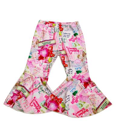 China Breathable Kids Ruffles Pants Best Stretch Denim Print Roll For Girl Spring Basic Spandex High Waisted Soft Casual Cotton Plain for sale