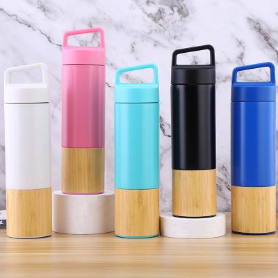 China PORTABLE Bamboo Water Bottle With Vacuum Thermos Spicy With Lids 600ML/21OZ for sale