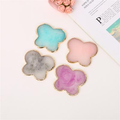 China Shell Shape Heart Butterfly Europe Edge Palette Polish Color Flat Nail Mixing Blending Tools Nail Art Resin Retro Palettes Gold Nail for sale