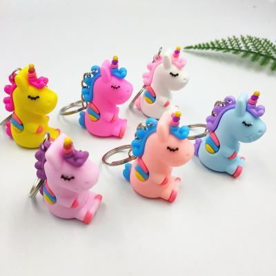 China Custom Cheap Cartoon Soft Rubber Key Chain Designer Soft PVC Novelty 3D Souvenir Gifts Unicorn Bag Key Chain Pendant for sale