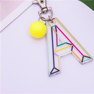 China Gradient Resin English Souvenir Gifts Original 26 Letters Chain Case Car Key Pendant for sale