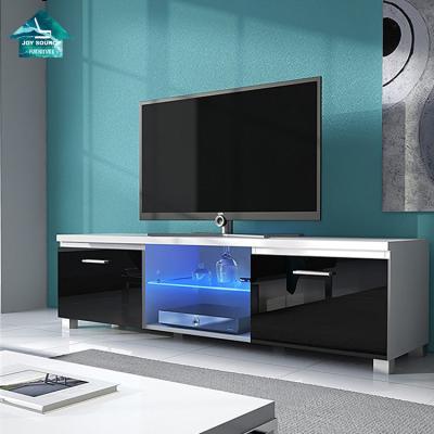 China 2021 Modern Living Room MDF Wood (Others New Design) Adjustable With LED Light TV Stand for sale