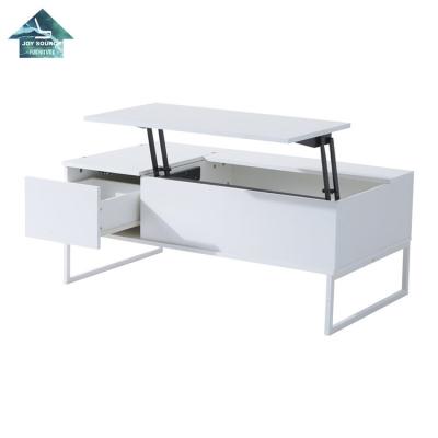 China (Others) Wooden Metal Frame Adjustable Legs Lift Top Coffee Table With One Drawer for sale