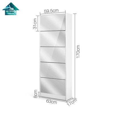 China (Other) Melamine Adjustable White Classic MDF MDF Shoe Cabinet With Mirror for sale