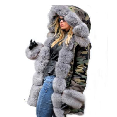 China Large Fur Collar Amazonian Coat Large Hood Winter Sustainable Coat Women's Faux Fur Inner Fur Coat for sale