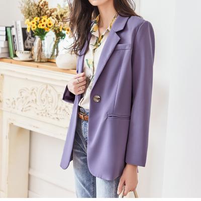 China Anti-wrinkle high quality women's pure color suit coat design sense new small thin for sale