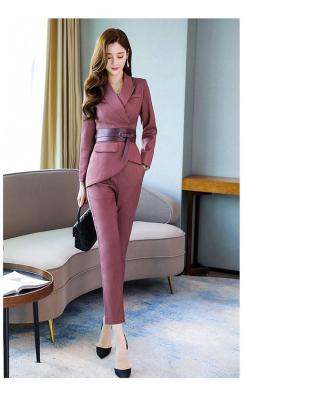 China two-piece suit 2021 fashion anti-wrinkle autumn firsts suit women's spring and autumn new small age reduction suit for sale