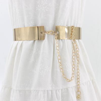 China Leisure Europe and the United States coat dress iron piece waist seal skirt all-match metal accessories wide waist chain for sale