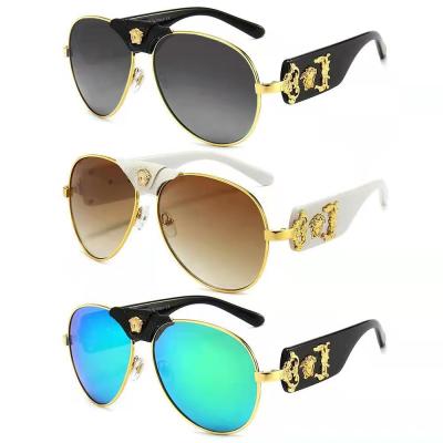 China Plus Fashion Metal Flying Men's Retro Sunglasses Big Size Metal Frame Women Driving Special Cool Hip-hop Toad Glasses for sale