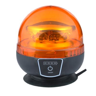 China ABS 9V-30V Rechargeable LED Mini Warning Beacon Light Flashing Amber Rotating Light for Rescue Cars, Vehicless Operation, for sale