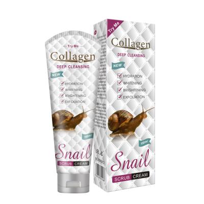 China 2021 Wholesale Exfoliator Snail Face Cream Snail Repairing With Private Label Face Natural Moisturizing Whitening Body Scrub Snail for sale