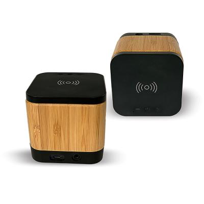 China Wireless charger for mobile phone eco-friendly bamboo wireless charging speaker for smatphone for sale