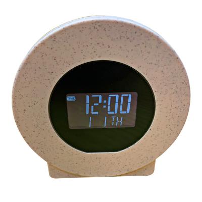 China USB pure natural degradable desktop power LUMINOVA material digital alarm clock for sale