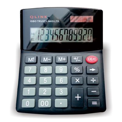 China Large LCD Display Power 12 Promotional Dual Digits Solar Desktop Calculator for sale