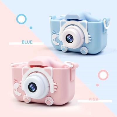 China Kids Camera Gift Dog Kitty Shape Kids Dual Cameras Silicone Material Christmas Gifts 100 Degree Angle Mini Digital Lens HD Kids Camera Toys for sale