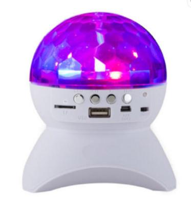 China Xinjia Colorful Light Magic Ball Rotating Stage Wireless Speaker For Disco Bluetooth Speaker 500MAh for sale