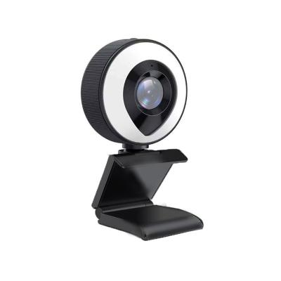 China Wholesale Computer Meeting Laptop PC 2K Web Camera HD Auto Focus Streaming Webcam Built in Adjustable Ring Light for Game Live Streaming Webcam for sale