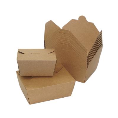 China Customization Disposable Kraft Lunch Box Food Packing Box High Quality Paper Food Box for sale