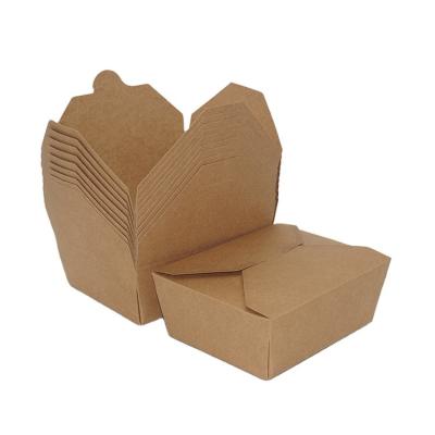 China Recyclable Customized Hot Sale Paper Lunch Box Brown Paper Take Away Food Packing Box For Sale for sale