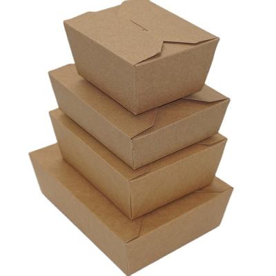 China Recycled Materials Hot Sale Paper Food Containers Disposable Food Box Leak And Grease Resistant Food Containers for sale