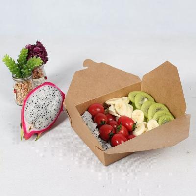 China Recycled Materials Restaurant Disposable Food Take Out Lunch Packing Boxes High Quality Kraft Paper Boxes for sale