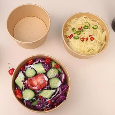 China Biodegradable factory direct sales take away paper bowl salad bowl coated kraft paper bowl for sale