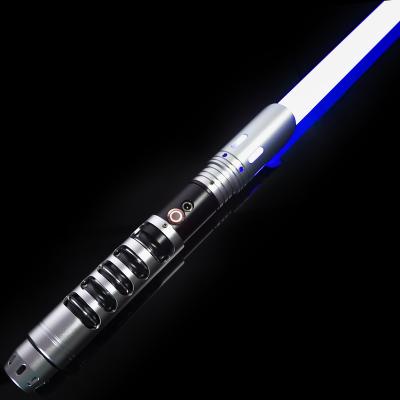 China Sandblaster/Duel Stall/Lightning-on-clash Heavy Metal Handle Light Saber Smooth Swing RGB Led Flashing Light with 12 Sound Fonts Sandblaster Lock Snap On Clash for sale