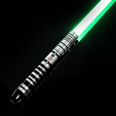 China Wholesale Light Sandblaster/Light Saber Smooth Swing FOC Rigging/Lightning-on-clash and Sandblaster Metal Handle 12 Colors 12 Fonts Sound Laser Sword Toys For Cosplay for sale