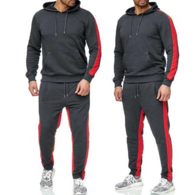 China Anti-Wrinkle Good Quality Best Selling OEM High Quality Custom White Logo Design Track Suite Men's Solid Hooded Tracksuit For Men's Sports Wear for sale