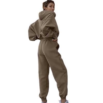 China Wholesale Custom Anti-Wrinkle Embroidery Girl Hoodie And Jogger Two Piece Sweatsuit Tracksuit Set For Women for sale