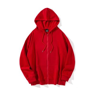 China 260gsm Unisex Hoodie Eco-friendly Anti-wrinkle Weigh French Terry Hoodie Full Zip Up Hoodies For Women Men for sale