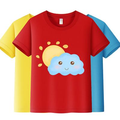 China Wholesale 100% Anti-wrinkle Combed Cotton Summer Kids T-shirts Clothing Kids Girl Short Sleeve Sportswear Soft Solid Color for sale