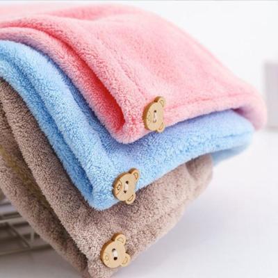 China Child-Proof fast dry waffle double layer thick hair towel waffle hair head towel wrap turban microfiber hair towel for sale