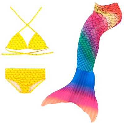 China Girls Breathable Bikini Set With Mermaid Tail 3 Pcs Swimsuit Swimsuits for sale