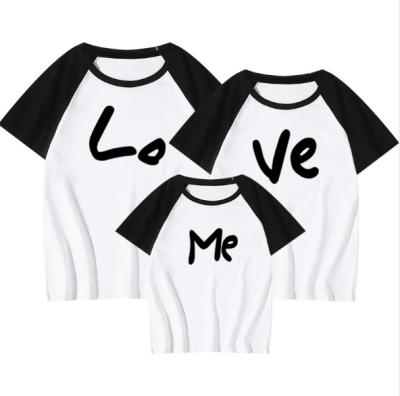 China Breathable Mommy And Me Matching Outfits Summer T-shirt Mother Daughter Family Matching Clothes 100% Cotton T-shirt for sale