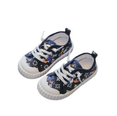 China Autumn New Cartoon Canvas Shoes Breathable Boys Girls Soft-Soled Fabric Shoes Baby Toddler Shoes for sale