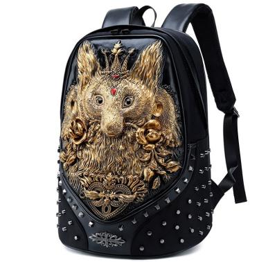 China Creative Waterproof Shockproof Laptop School Bags Animal Leather Backpack for sale