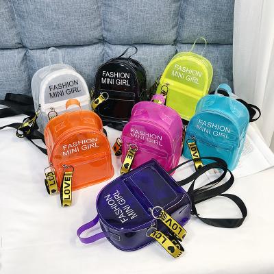 China Fashion Girls Shoulder Bag Laser PVC Backpack Waterproof Transparent Children Freeze Clear Small Bag Backpack for sale