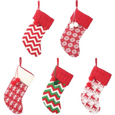 China Eco - Friendly Gift Bag Kids Ornaments Knitted Decorations Unisex Fuzzy Christmas Socks for sale