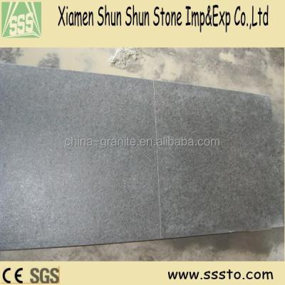 China 3-5cm Thick Cheap G684 Black Flamed Granite Tile For Swimming Pool Flooring 600x300 for sale