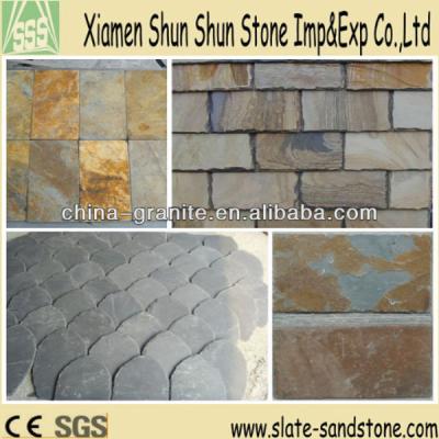 China Color rusty slate stone wall and roofing tile 60*30cm for sale