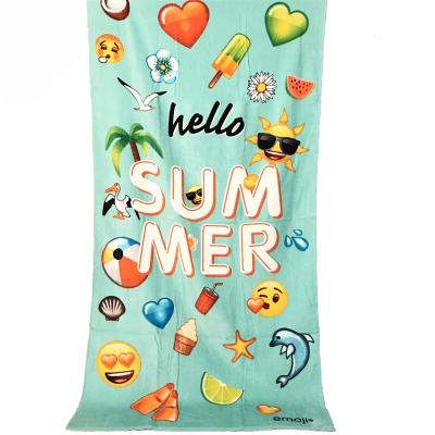 China Large Portable 100% Cotton Promotional/Wholesale Compressed Logo Beach Towel Custom Digital Printed Luxury for sale