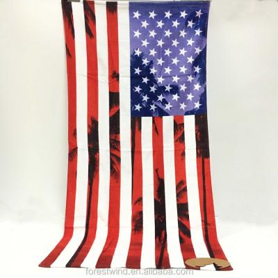 China American Flag QUICK DRY 100% Cotton Printed Beach Towel for sale