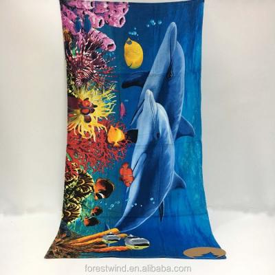 China Wholesaler Compressed Custom Printed Beach Towel China for sale