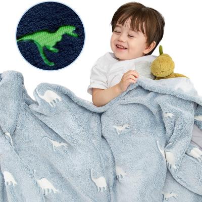 China Hot Sale WARM Glow in Dark Baby Blankets Bright Fleece Super Soft Flannel Blanket Bright Flannel Blanket For Bedroom for sale