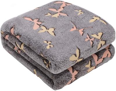 China HEATING Super Soft Warm Flush Blankets High Quality Butterfly Glow in Dark Flannel Blanket for sale