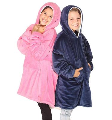 China PORTABLE Sherp Hooded Oversized Hooded Blanket Winter TV Wearable Hooded Blanket With Sleeves And Pocket for sale