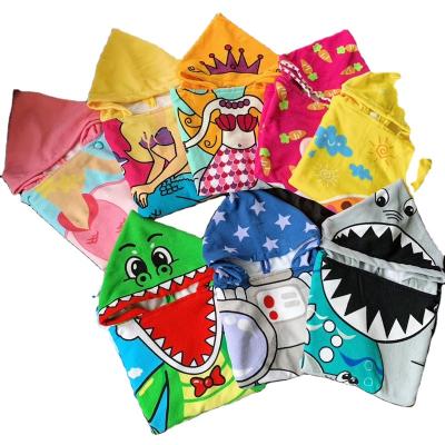 China Wholesale Kids Pills Digital CartoonCustom Printed Microfiber Towel Hoodie Poncho for sale