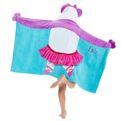 China New Design 100% Organic Cotton Plain Kids Hooded Poncho Towels for sale