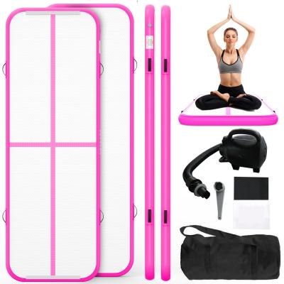 China Air Gymnastic Inflatable Mat Exercise Air Mat Tumbling Mat Thick Tumble Track Gymnastics With Electric Compressor for sale